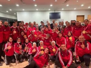 وزير الرياضة يستقبل بعثة منتخب مصر للكاراتيه بمطار القاهرة عقب عودتهم من المشاركة في بطولة العالم بدبي